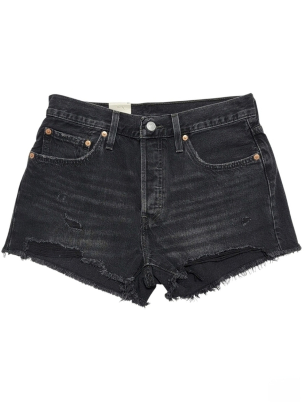 Levi's | Premium 501 Original Fit Cutoff Denim Jean Shorts Black Distressed